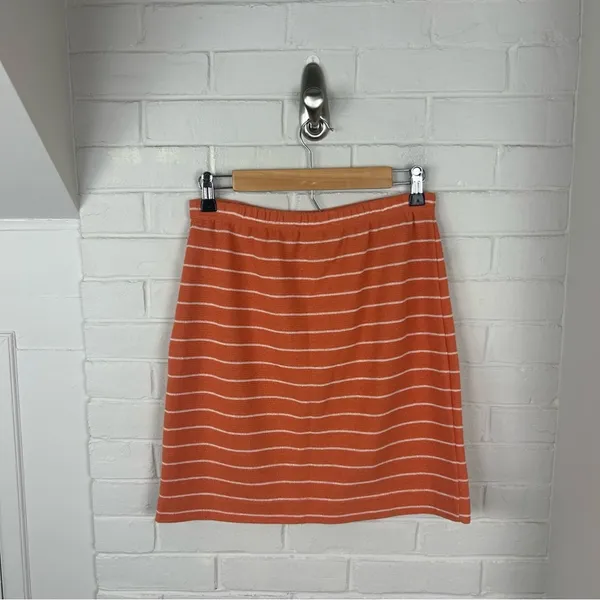 Vintage Style New York Orange Striped Knit Skirt Size M - Image 7