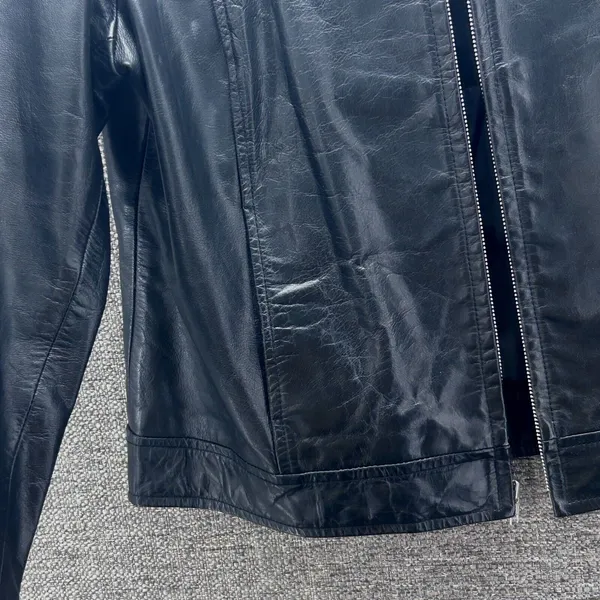 Old Navy Leather Moto Jacket‎ Black Large - Image 4