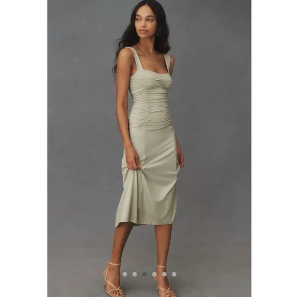 Reformation Light Sage Green Suvi Sleeveless Knit Midi Dress Size Large - Image 2
