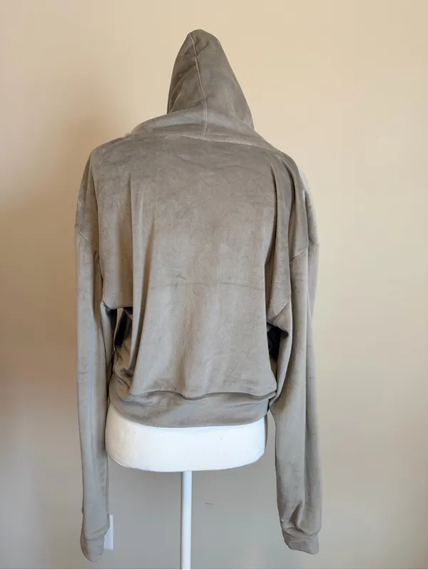 SKIMS Velour Zip Up Hoodie Jacket in Smoke size large limited edition NWOT - Image 6