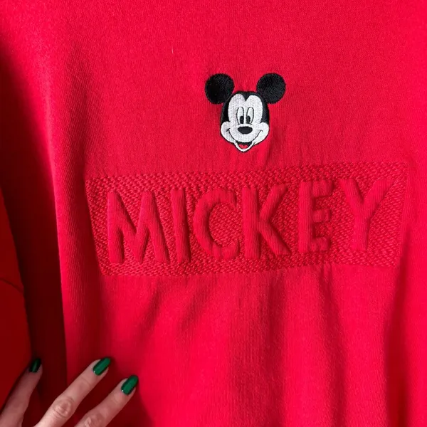 Vintage Disney store mickey mouse embroidered crewneck pullover sweatshirt - Image 2
