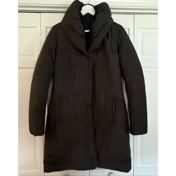 Elie Tahari down fill cocoon puffer jacket charcoal size M - Image 2