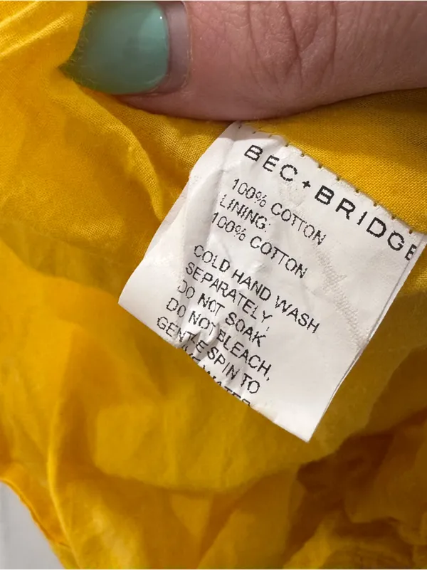 Bec +‎ Bridge Womens Yellow Floral Mini Daytime Flounce Dress Size 4 - Image 5