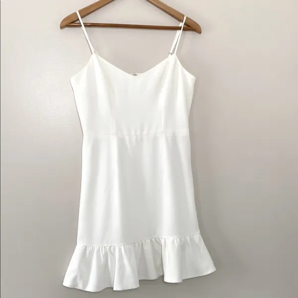 Dress The Population Mira Dress Ruffled‎ Hem Ivory Size M - Image 12