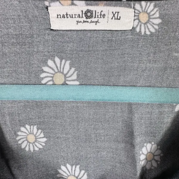 Natural Life Top Womens XL Maribel Mushroom Print Hippie Boho Black Floral Tunic - Image 12
