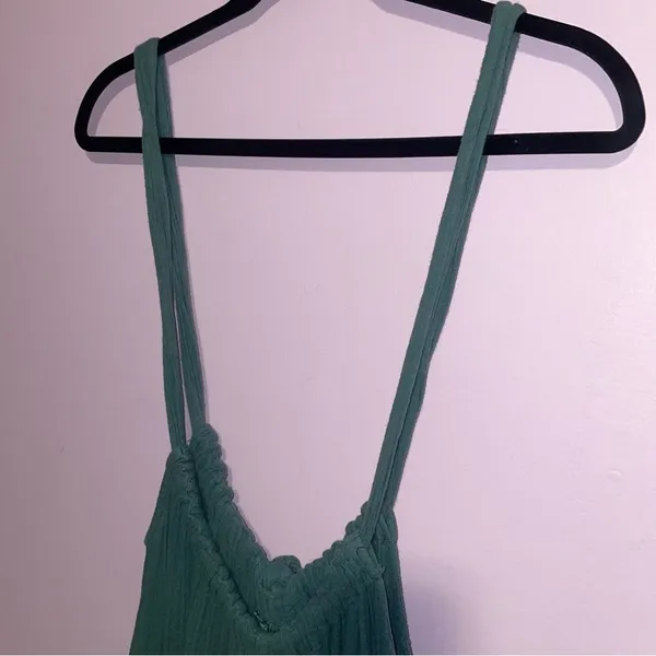 Free People Teal Cotton Gauze Jumpsuit Women Size S One Piece Boho Beach Lounge - Image 2
