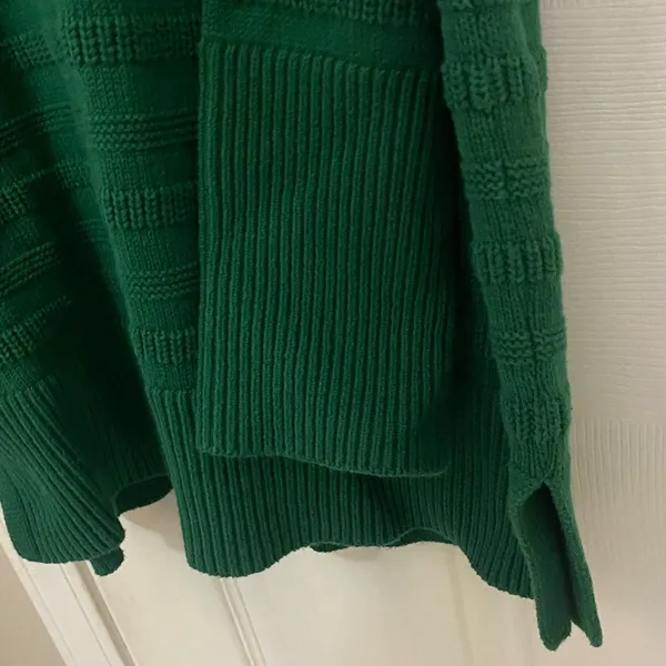 LOFT Mock Neck Tunic Style Textured Sweater in Green - Image 4