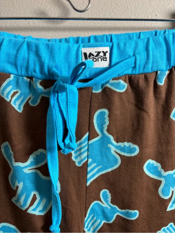 Lazy One PJ Shorts brown with moose print NWT - Image 5