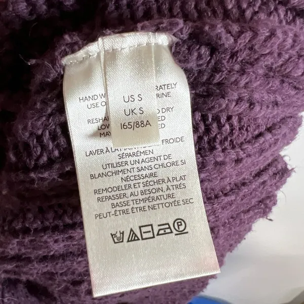 Free People Plum Purple Cable Knit Button Front Cardigan Sweater Small Boho‎ - Image 7