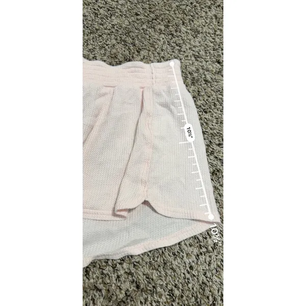Pact Organic Cotton Waffle Knit Lounge Shorts Pink Medium Henley Dolphin Hem - Image 7