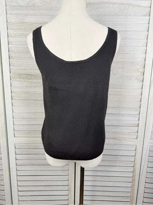 A NEW DAY Women's Fine Gauge Sweater Tank Top Black-Large - Image 2