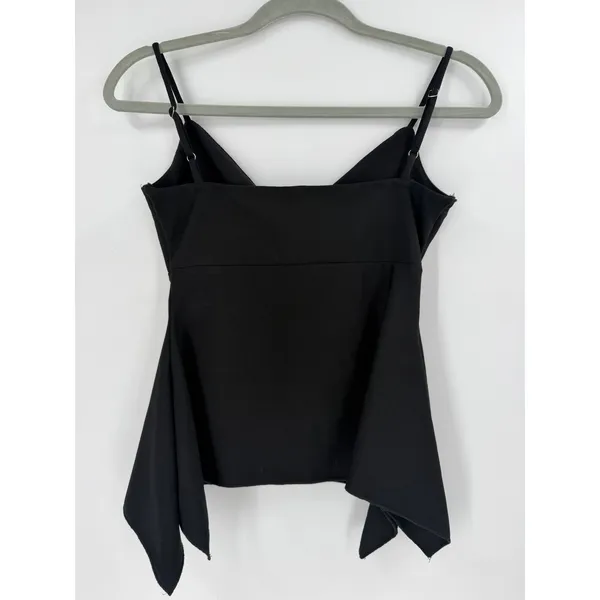 Tiger Mist Camisole Top Womens Size S Black Twist Front‎ Handkerchief Hem Edgy - Image 6