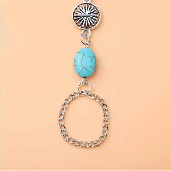 Boho turquoise decor‎ layered anklet One piece Faux fashion jewelry - Image 6