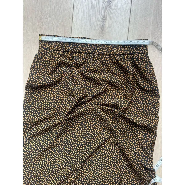 J. Crew Brown & Black Polka Dot Printed Midi Skirt Size Large - Image 10