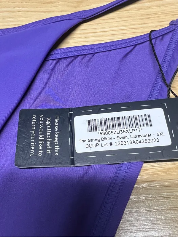 CUUP The String Bikini Swim Bottom Ultraviolet Purple NWT Size XL - Image 4