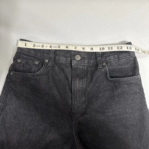 Zara Jeans Wide Leg High Rise Womens 4 Black Denim Pants Grunge Streetwear - Image 6
