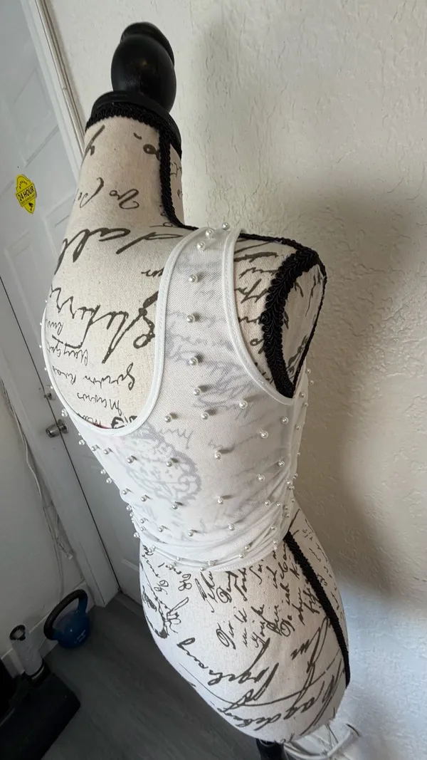 🎀 𝒿𝓊𝓈𝓉 𝒶𝓃 𝒶𝓃𝑔𝑒𝓁 🎀 Sugar Thrillz Pearl Mesh Top ✨ White - Image 13