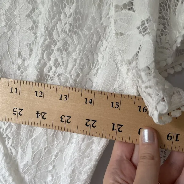 Formal knee‎ length women size small lace dress frills wraparound design v-neck - Image 6