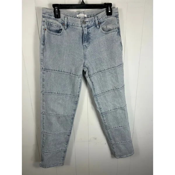 Pacsun Eco Light Blue Frayed Low Rise Straight Leg Jeans Medium Indigo Size 28 - Image 5