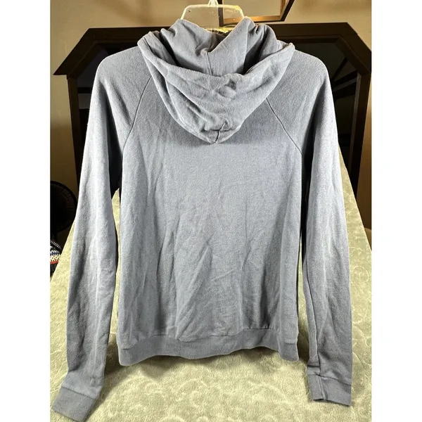 VTG Abercrombie & Fitch Hoodie Women M Blue Embroidered Big Logo Zip Up Y2K 90's - Image 10