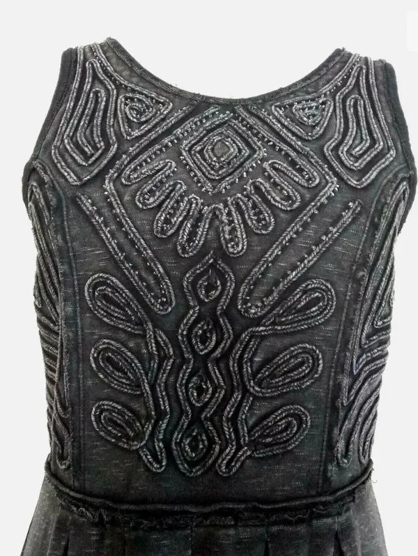 Free People Black Boho Beaded Mini Dress - Image 3