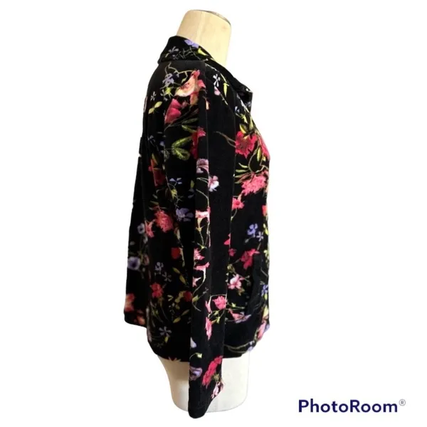DRAPER’S & DAMON’S FLORAL VELOUR ZIP-UP size M - Image 5