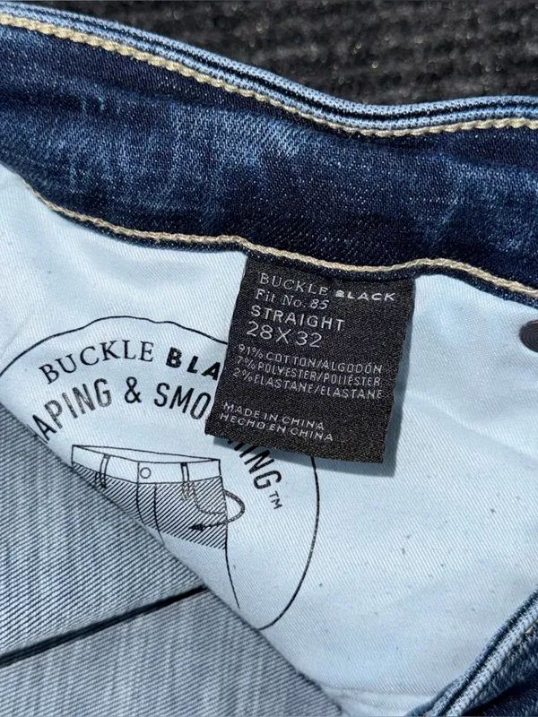 Buckle Black NWOT Fit 85 Straight Stretch Cuffed Jean Kiessel Wash 28x32 BBW1194 - Image 8