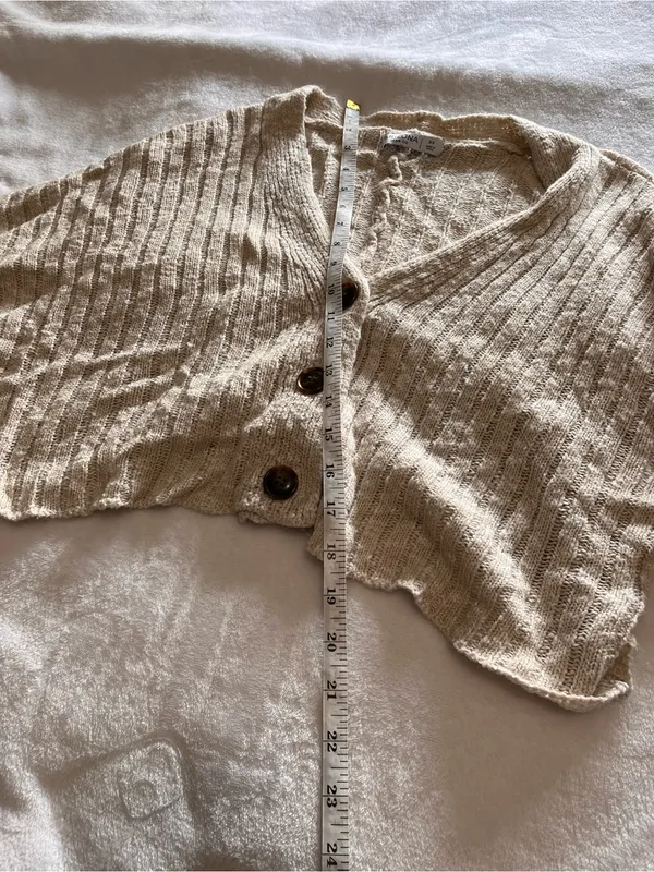 ARIZONA Jeans Beige Neutral Loose Button Cardigan Sweater Women’s Sz XS EUC - Image 5