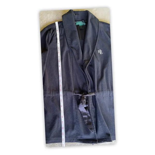 Lauren Ralph Lauren Women M Black Fleece Housewear Kimono Jacket Robe. - Image 4