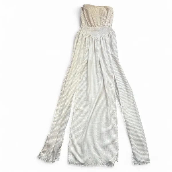 NWT Somedays Lovin Drifting South Strapless Feminine Neutral Maxi Dress — SMALL - Image 6