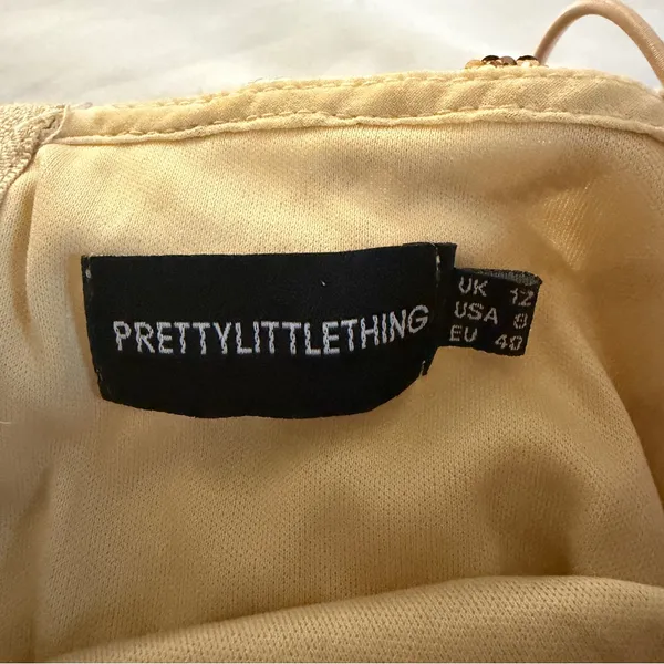 PrettyLittleThing Gold Sequin Mini Dress - Image 3