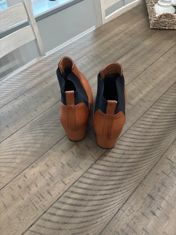 Bamboo Brown Leather Booties - Image 4