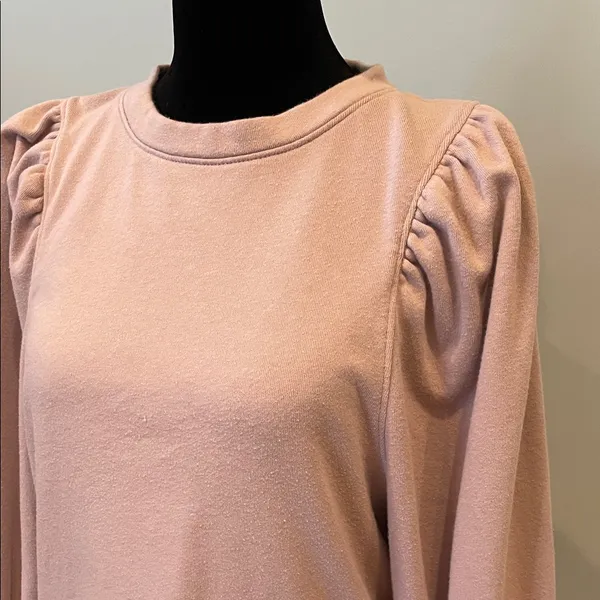 Women's Puff-Sleeve Crewneck Top - Dusty Pink madewell small - Image 2