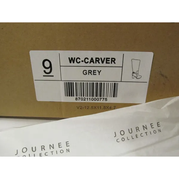Journee Collection Women's Carver Wide Calf Block Heel Knee High Boots Grey 9 NIB - Image 8