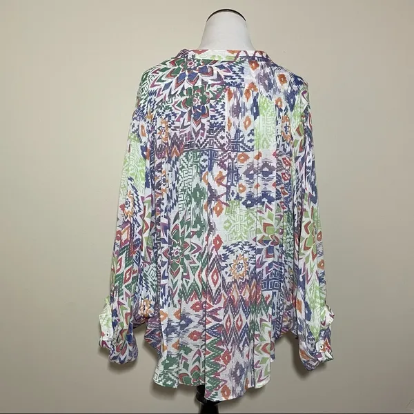 Maeve Bryanna Dolman Sleeve Geometric Blouse - Image 7
