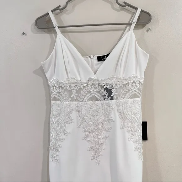 NWT Lulus Can't Deny It White Lace Sleeveless Bodycon‎ Midi Dress MEDIUM - Image 6