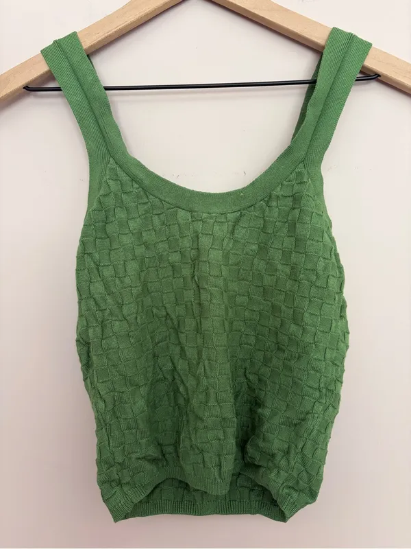 Abercrombie & Fitch Green Textured Tank Top Small - Image 3