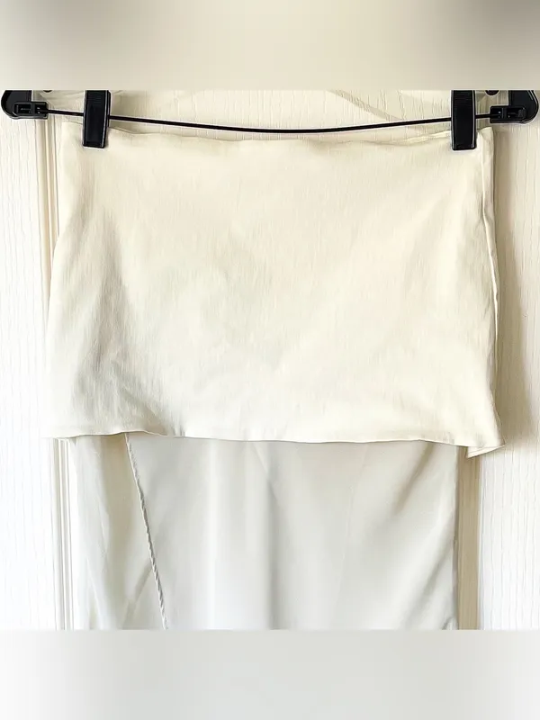 Ance Gria Rosalie Silk Chiffon Maxi Skirt Cream XS NWT - Image 5