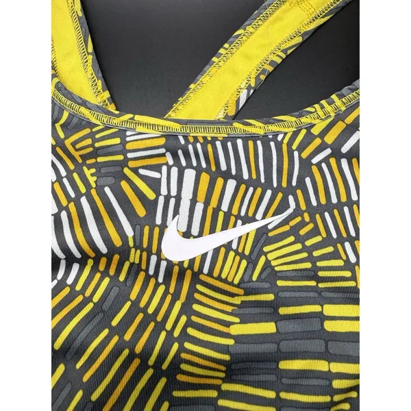 Nike Pro Dri-FIT Sports Bra Womens Yellow Racerback Medium Support Workout M D77 - Image 6