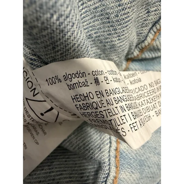 Zara Denim Jeans Jacket Cropped Blue Color‎ Block - Image 5