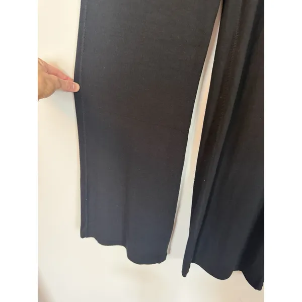 Nuuds Black Ribbed Slinky Modal Black Lounge Pants Wide Leg High Rise XS NEW $88 - Image 8