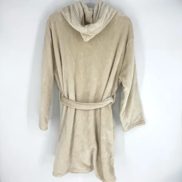 Summer & Rose Plush Knee Length Hooded Robe with Pockets Beige Size L/XL‎ - Image 5