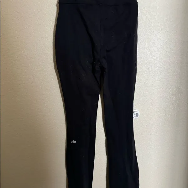 Alo Yoga Airbrush Flutter Split Flare Full Length High-Waist Legging Black Small - Image 7