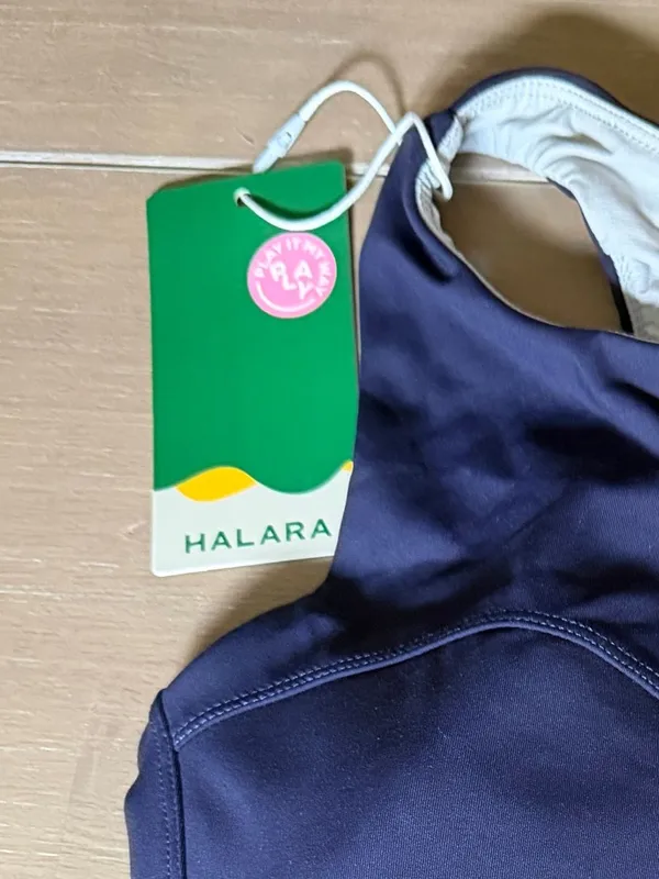 Halara NWT Navy Zip Front Longline Sports Bra Athletic Crop Top S Tenniscore - Image 6