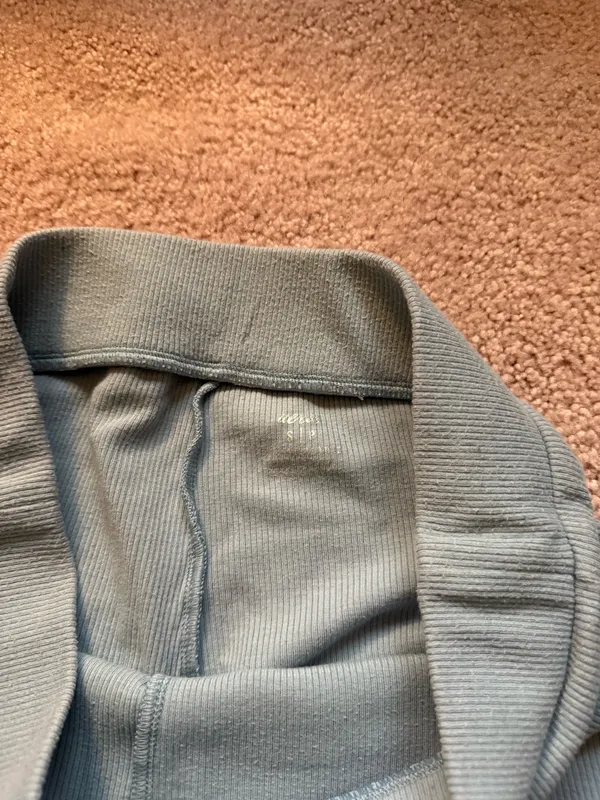 Aerie Ribbed Light Blue Flare Leggings - Image 3