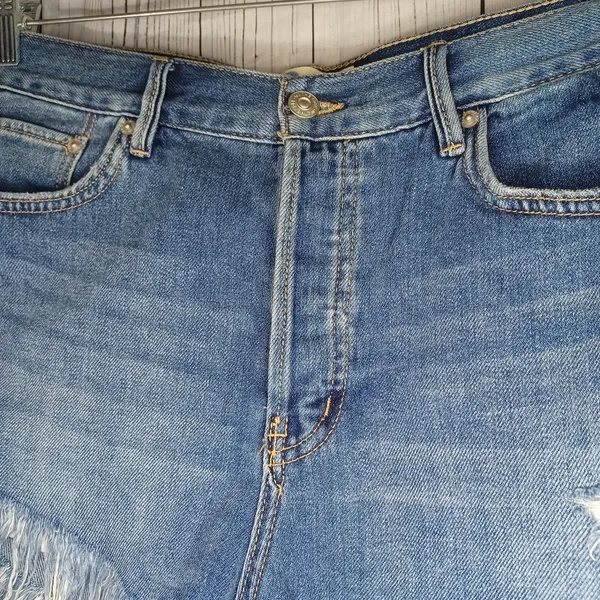 We The Free Blue Jean Shorts Distressed Frayed Hem - Image 5