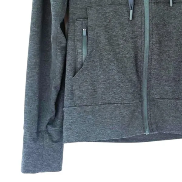Quince Womens Heathered Teal Full Zip Performance Hoodie Jacket Size Medium‎ - Image 3