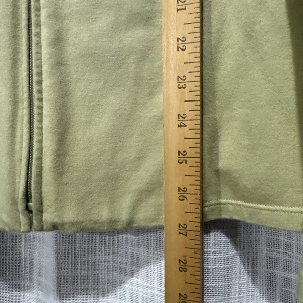 EILEEN FISHER Jacket XL Organic Cotton Blend Jersey Track Zip Green minimalist - Image 5