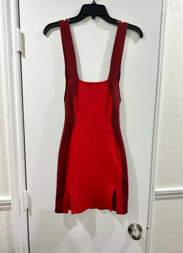 Solid & Striped The Marissa Colorblock Mini Dress Red Burgundy (Size S)⁠ - Image 4