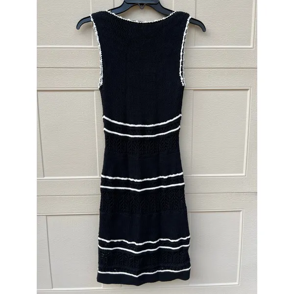Abercrombie & Fitch Black White Crochet Mini Dress Sz XS Summer Vacation Resort - Image 6